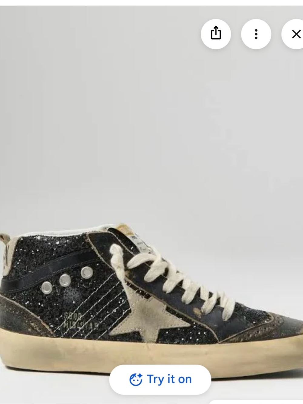Golden Goose Mid-Star Black Glitter Sneakers Size 40 ( US9)